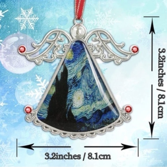 Starry Night Angel Ornament - Vincent van Gogh Inspired - Picture 5 of 6